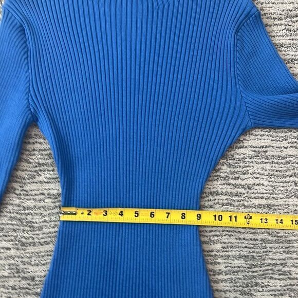 Sablyn Evangeline Bell-Sleeve Knit Mini Dress Blue Medium - Picture 9 of 12